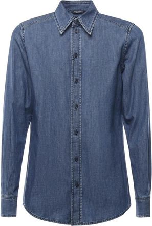 Dolce & Gabbana Denim Katoenen Overhemd Blauw - Heren - Spijkeroverhemden - Blauw - M - Katoen - Overhemden