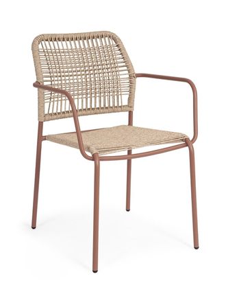 BIZZOTTO Silla con brazos en acero y fibra sint&eacute;tica coral