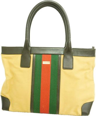Gucci Brown Canvas Tote Bag (Pre-Owned)