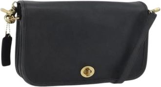 Coach Pre-owned Cross Body Bags, female, Black, Size: ONE SIZE Pre-owned Leather Shoulder Bag