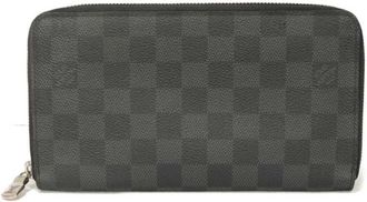 Louis Vuitton Damier Graphite Black Noir Damier Graphite Canvas Leather Long Wallet (Bi-Fold) (Pre-Owned)