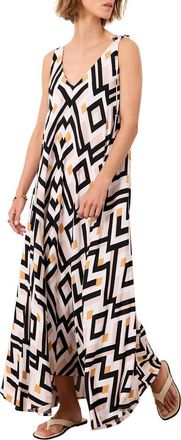 Mint Velvet Monaco Geo Maxi Dress in Black at Nordstrom, Size X-Small