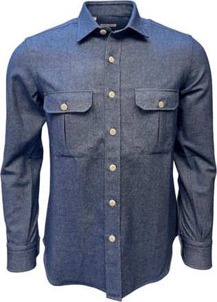 Salvatore Piccolo Overshirt - Heren - Zomerjassen - Blauw - S - Katoen - Jassen