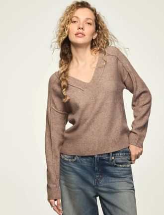 Lucky Brand Womens Cloud Soft V Neck Sweater
