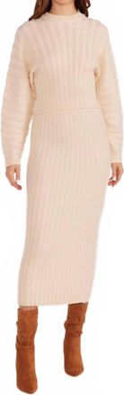 Minkpink Layla Ribbed Skirt In Off White