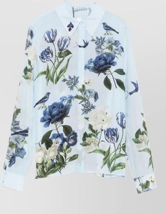 Alice & Olivia silk floral print shirt
