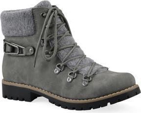 White Mountain Pioneer Faux Shearling Lined Lace-Up Boot in Grey/Nubuck at Nordstrom Rack, Size 7.5