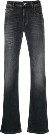 Billionaire Boys Club logo-patch straight-leg jeans - men - Polyester/Elastane/Cotton/Cotton - 31 - Grey