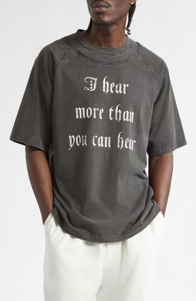 Undercover I Hear Oversize Cotton Graphic T-Shirt in Charcoal at Nordstrom, Size 2