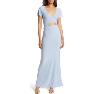 By Design Anjelina Slinky Cutout Maxi Dress in Dusty Blue at Nordstrom Rack, Size X-Small