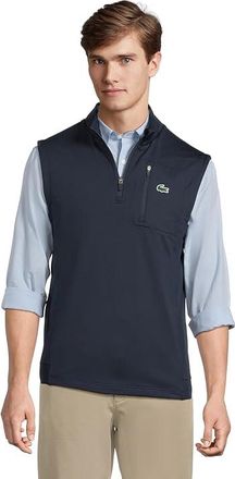 Lacoste Sleeveless Quarter Zip Sweater Mens Sweatshirt Navy Blue : 5 (LG), Polyester