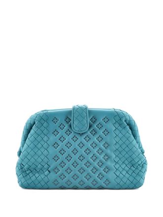 Bottega Veneta Lauren 1980 Studded Leather with Intrecciato Detail clutch bag - Blu