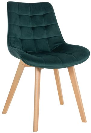 Clp Silla de comedor con asiento en Terciopelo Verde