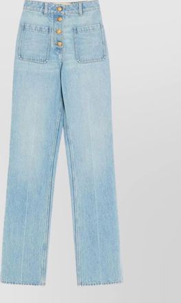 Valentino denim trousers high waist patch pockets