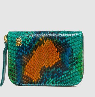 CLARIS VIROT Porte-monnaie Mini Bob Python Bleu Lotus