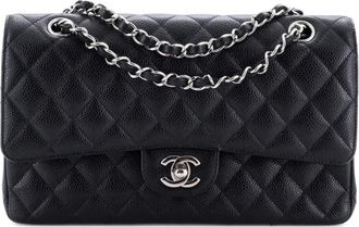 Chanel Classic Double Flap Bag Quilted Caviar Medium shoulder bag - Zwart