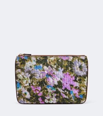 Valentino Garavani VLogo floral jacquard pouch