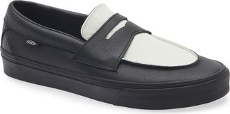 Vans Two-Tone Leather Penny Loafer in Leather Black/marshmallow at Nordstrom, Size 11.5