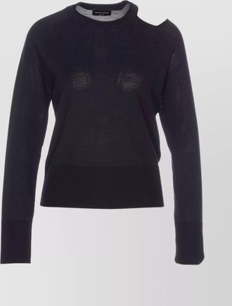 Roberto Collina shoulder cut out long sleeve crew sweater