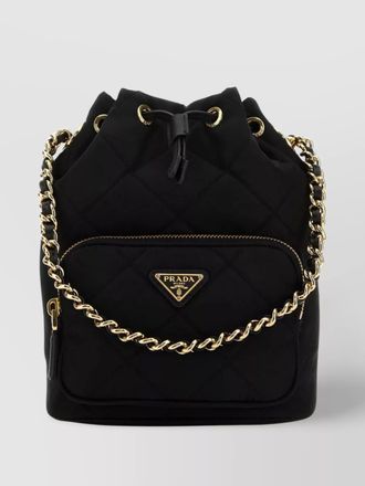 Prada nylon bucket bag chain strap