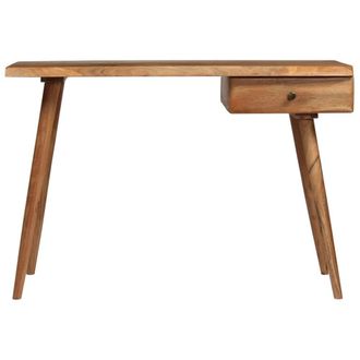 Berkfield Home Writing Table Solid Acacia Wood 110x50x76 cm in Brown | Size: 110 x 50 x 76 cm