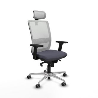 Piqueras y Crespo Silla De Oficina Piqueras Y Crespo Haches Malla Blanca Aluminio Gris