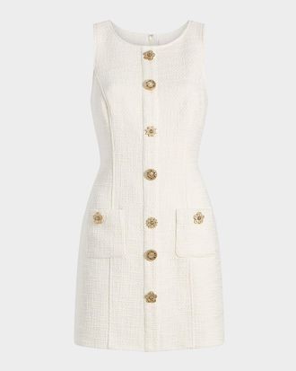 Cinq &agrave; Sept Randi Sleeveless Gold Coin Mini Dress