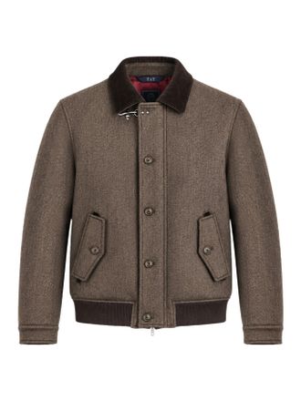 Fay DOUBLE-FACED WOOL DRIVING BOMBER JACKET - Fay Archive - Man