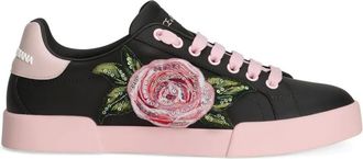 Dolce & Gabbana Sneakers con stampa floreale - Nero