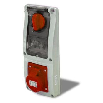Rosi Collection Presa interbloccata verticale con sezionatore, ad incasso, con magnetotermico, 380V, 4 poli, 32A, IP54 - Rosi 16.3334R6-IMT
