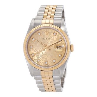 Rolex Pre-owned Rolex Datejust Automatic Diamond Mens Watch 16233 CJDJ
