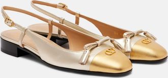 Valentino Garavani Valet Du Roi leather slingback flats