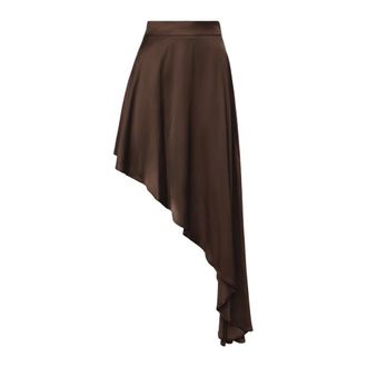 Nineminutes Midi Skirts, female, Brown, Size: 2XS Gonna Raso