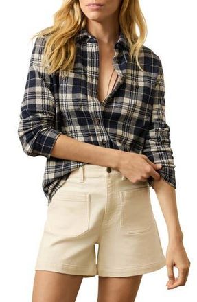 Faherty Legend Knit Shirt in Sapphire Lake Plaid at Nordstrom Rack, Size Xx-Small