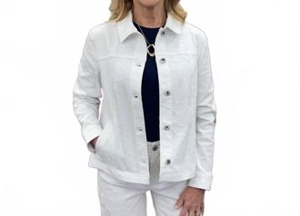 Habitat Etched Flower Pleat Back Jacket In White