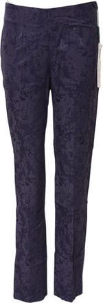 Bencivenga Womens Floral Patterned Pants - Dark Blue Wool - Size EU 42 (Womens)