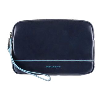 Piquadro Bags, male, Blue, Size: ONE SIZE Blue Leather Shoulder Bag
