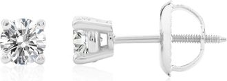 MAX + STONE Certified 14k White Gold Lab Grown Diamond Solitaire Stud Earrings (1/2 ct. tw)
