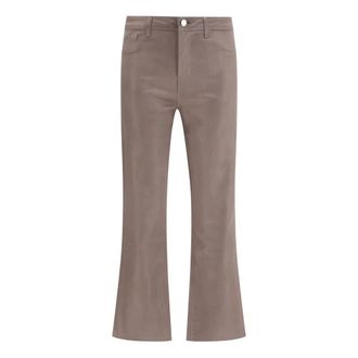 L'agence Kendra Coated Cropped Flare Jean - Dames - Broeken - Beige - Maat: W30 Katoen