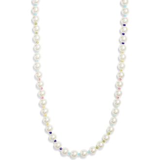 Nordstrom Faux Pearl Necklace in White- Bright Multi- Gold at Nordstrom Rack
