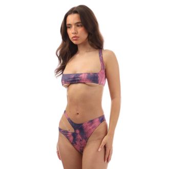 Off-white Off White Dames/Dames Tie Dye Uitgesneden Bikiniset (Roze/Blauw)