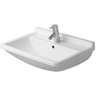 Duravit Starck 3 lavabo con piano rubinetteria troppopieno 1 foro rubinetto 600x450mm bianco - Duravit