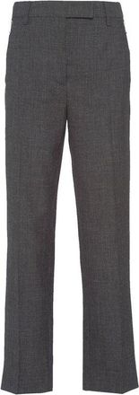 Prada Gray Virgin Wool Womens Pants