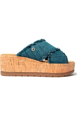 Minnetonka Womens Posey Sandal In Blue Denim