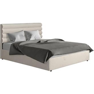 Habitat et Jardin Letto matrimoniale in velluto di design Livigno - 140 x 190 cm - Beige