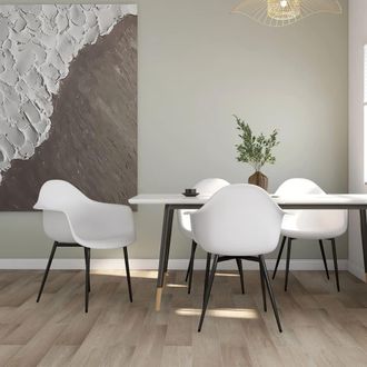 vidaXL Sillas De Comedor 4 Unidades Blancas Pp Vidaxl
