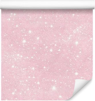 OEM Carta Da Parati Glitterata Rosa Cipria, Bianca E Corallo Per Soggiorno E Camera Da Letto, 50x1000 Cm