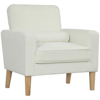 HOMCOM Butaca de sal&oacute;n 76x79x82 cm crema
