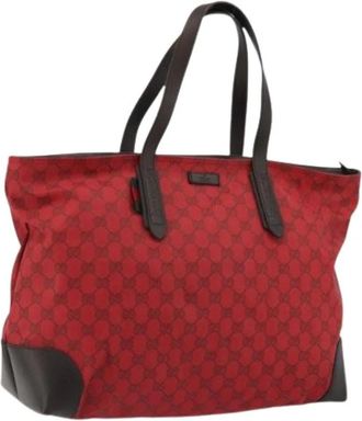 Gucci Pre-owned Tote Bags, female, Red, Size: ONE SIZE Pre-owned Vintage GG Canvas Tote
