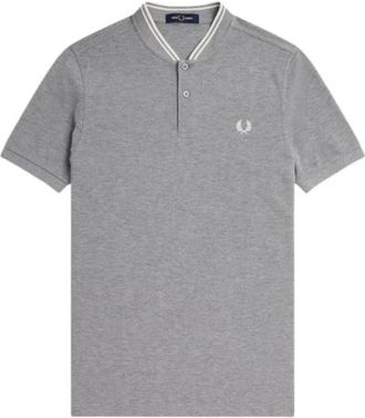 Fred Perry Polo Shirts, male, Gray, Size: XS Bomber Style Polo Shirt